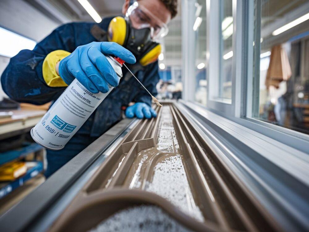 Detal gumowej uszczelki smarowanej silikonem