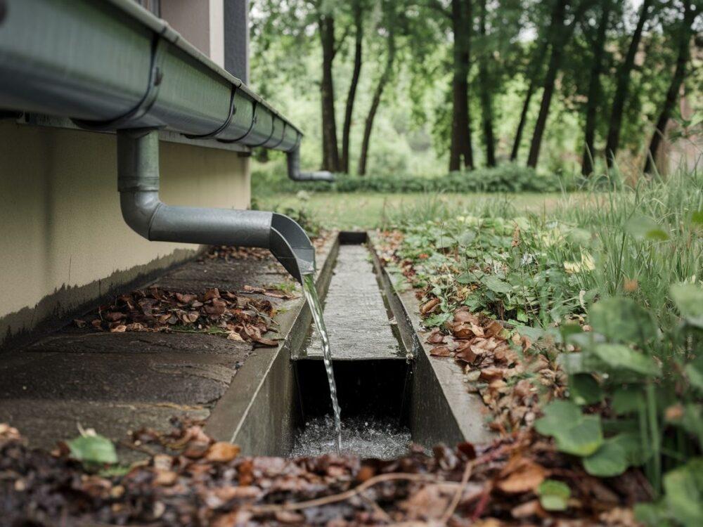 Schemat odprowadzania deszczówki z dachu
