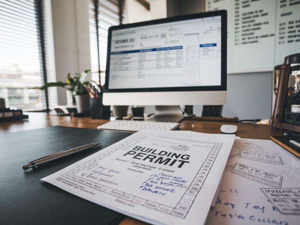 Widok nowoczesnego biura architektonicznego z planami